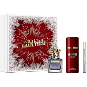 Jean Paul Gaultier Scandal Pour Homme toaletná voda 50 ml + dezodorant v spreji 150 ml + toaletná voda 10 ml, darčeková sada pre mužov
