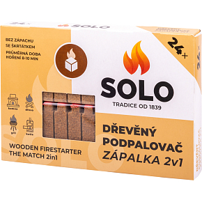 Podpalovač Solo drevená zápalka 2v1, 24 podpalov Podpalovač Solo drevená zápalka 2v1, 24 podpalov