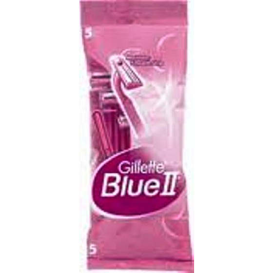 Gillette Lady Blue II Women Jednorazová holítka sa zvlhčujúcim pásikom 5 kusov, pre ženy