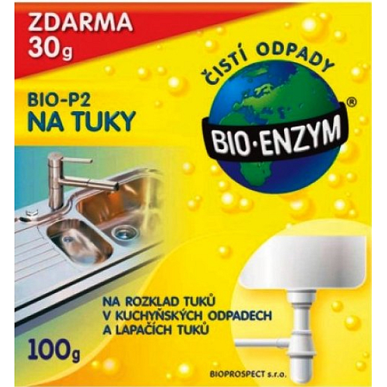Bio-Enzym Bio-P2 Biologický prípravok na rozklad tukov v odpadových systémoch 100 g