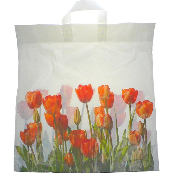 Plastové vrecko 45 x 50 cm Červené tulipány 1 kus