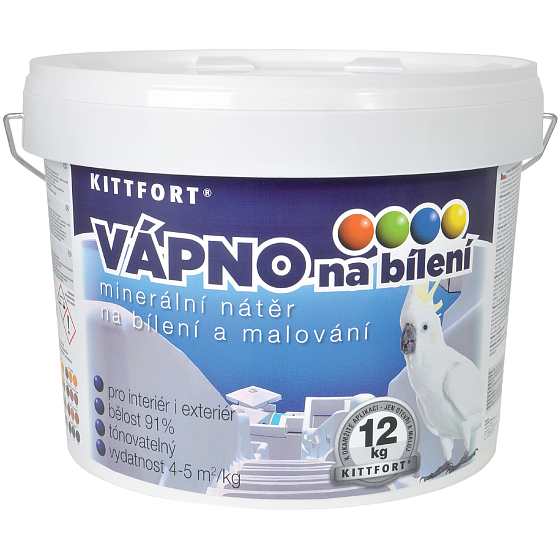 Kittfort Vápno na bielenie minerálny náter na bielenie a maľovanie 12 kg