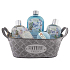 Bohemia Gifts Dead Sea Mŕtve more, Extrakt z morských rias a soľou sprchový gél 250 ml + vlasový šampón 250 ml + toaletné mydlo 100 g + pena do kúpeľa 500 ml + šumivé bomba + plechový box pre dekoráciu v domácnosti, darčeková ošatka