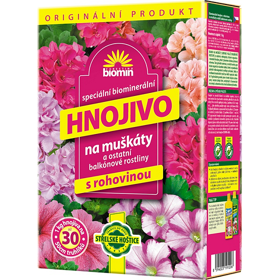 Forestina Biomin hnojivo pre muškáty a iné balkónové rastliny s rohovinou 1 kg