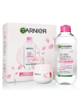 Garnier Skin Naturals micelárna voda pre citlivú pleť 400 ml + Botanický krém s ružovou vodou na tvár pre suchú a citlivú pleť 50 ml, kozmetická sada