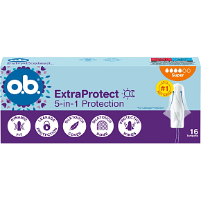 o.b. ExtraProtect tampony super, 16 ks