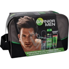 Garnier Men Trio šampón 250 ml + deo sprej 150 ml + gel 200 ml + taška, kozmetická sada