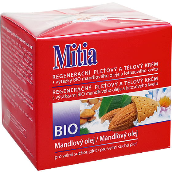 Mitia Bio Mandľový olej regeneračný pleťový krém pre veľmi suchú pleť 250 ml