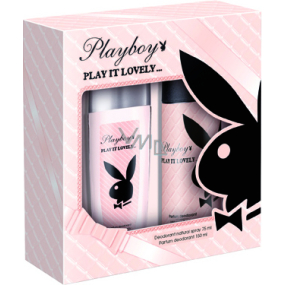 Playboy Play It Lovely parfumovaný dezodorant sklo pre ženy 75 ml + dezodorant sprej 150 ml, kozmetická sada