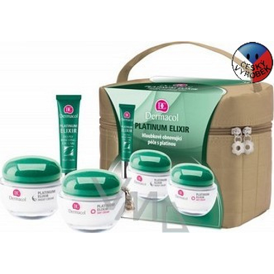 Dermacol Platinum Elixir denný 50 ml + nočný krém 50 ml + očný krém 15 ml, kozmetická sada