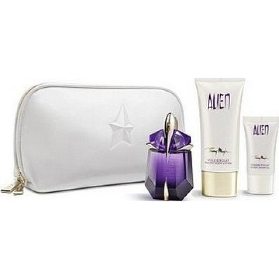 Thierry Mugler Alien toaletná voda plniteľný flakón pre ženy 30 ml + sprchový gél 30 ml + telový krém 15 ml, darčeková sada