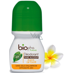 BioPha Kvet tiara guľôčkový deodorant bez alkoholu, soli, hliníka pre citlivú pokožku v biokvalite roll-on pre ženy 50 ml