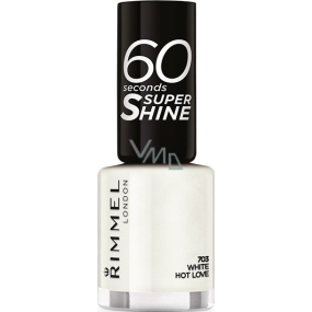 Rimmel London 60 Seconds Super Shine Nail Polish lak na nechty 703 White Hot Love 8 ml
