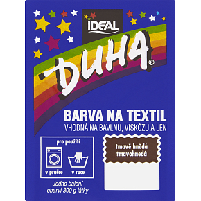 Ideal Duha tmavohnedá, farba na textil na bavlnu, viskózu a ľan, na 300 g látky, 15 g