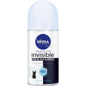 Nivea Invisible Black & White Pure guľôčkový antiperspirant roll-on pre ženy 50 ml