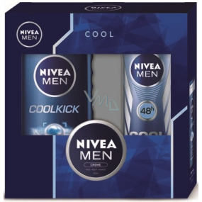 Nivea Men Cool Kick antiperspirant sprej 150 ml + sprchový gél 250 ml + Men krém 30 ml, kozmetická sada
