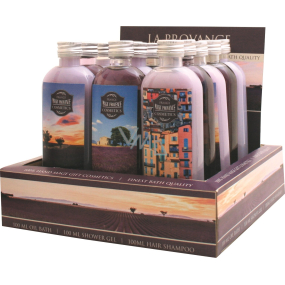 Bohemia Gifts Lavender La Provence display sprchové gély mix 15 x 100 ml
