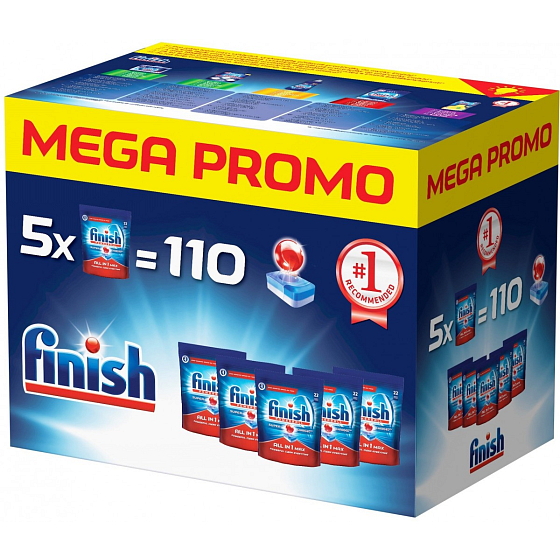 Finish All in 1 Max Regular tablety do umývačky 5 x 22 kusov, Mega Box