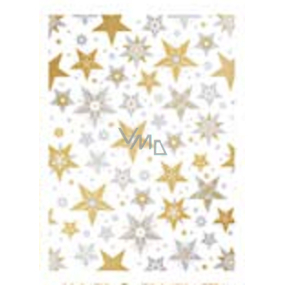 Ditipo Darčekový baliaci papier 70 x 200 cm Luxusný biely zlato-striebornú hviezdy