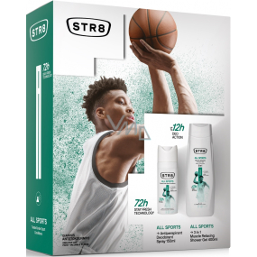 Str8 All Sports antiperspirant deodorant sprej pre mužov 150 ml + sprchový gél 400 ml, kozmetická sada