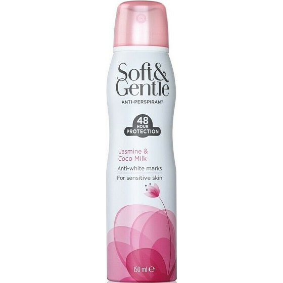 Soft & Gentle Jazmín a kokosové mlieko antiperspirant dezodorant sprej 150 ml