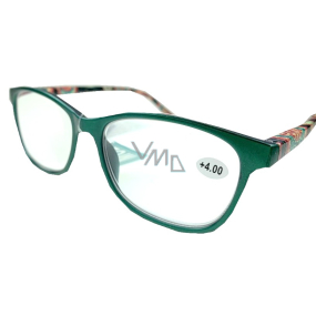 Berkeley Čítacie dioptrické okuliare +4,0 plast zelené farebné bočnice 1 kus MC2193