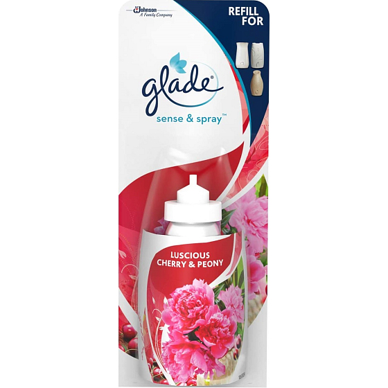 Glade Sense & Spray Luscious Cherry & Peony - Osviežovač vzduchu Seductive Cherry & Peony Náhradná kazeta v spreji 18 ml