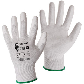 Brita CXS White pracovné rukavice, biele, máčané v polyuretane, veľkosť 7, 1 pár
