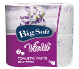 Big Soft Violet parfumovaný toaletný papier biely 2 vrstvový 190 útržkov 4 kotúče