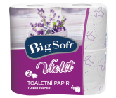 Big Soft Violet parfumovaný toaletný papier biely 2 vrstvový 190 útržkov 4 role