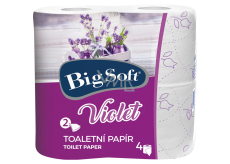 Big Soft Violet parfumovaný toaletný papier biely 2 vrstvový 190 útržkov 4 kotúče