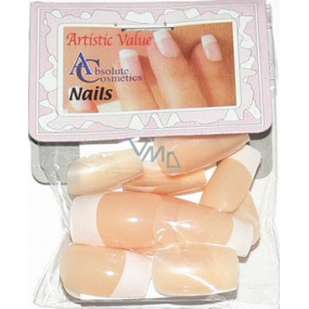 Absolute Cosmetics Nails umelé nechty francúzska manikúra prírodné 20 kusov