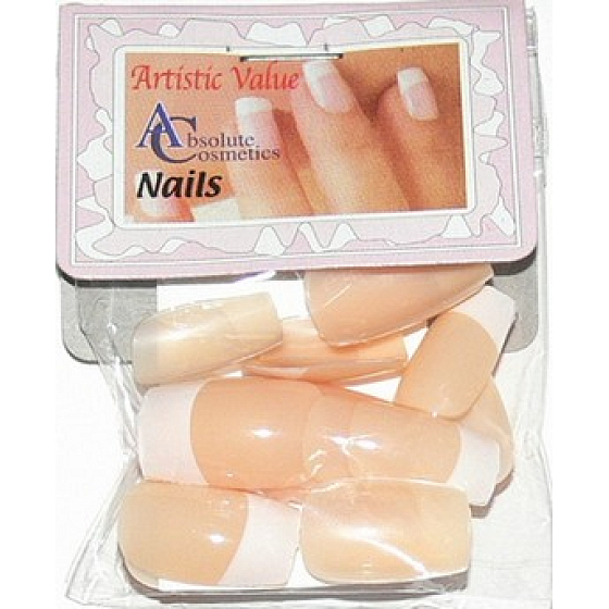 Absolute Cosmetics Nails umelé nechty francúzska manikúra prírodné 20 kusov