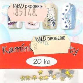 Professional Ozdoby na nechty kamienky hviezdičky zlaté 20 kusov