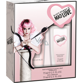 Katy Perry Katy Perrys Mad Love parfumovaný dezodorant sklo pre ženy 75 ml + sprchový gél 75 ml, kozmetická sada