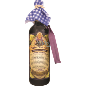 Bohemia Gifts Babiččino víno k macerácii červenej darčekovej víno - čierny bez kvet 750 ml