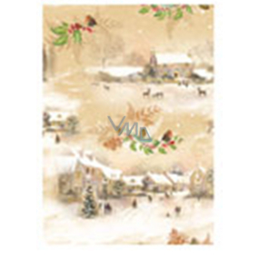 Ditipo Darčekový baliaci papier 70 x 200 cm Vianočný béžový