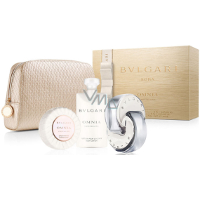 Bvlgari Omnia Crystalline toaletná voda pre ženy 65 ml + telové mlieko 75 ml + vonné mydlo 75 g + toaletný taštička, darčeková sada