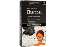 Beauty Formulas Charcoal Aktívne uhlie pásky na nos 6 kusov