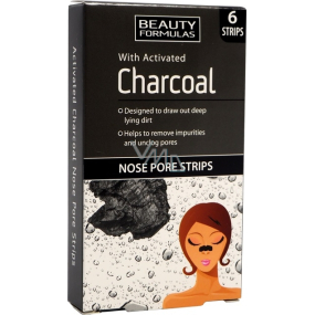 Beauty Formulas Charcoal Aktívne uhlie pásky na nos 6 kusov