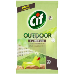 Cif Outdoor Wipes čistiace vlhčené obrúsky 15 kusov