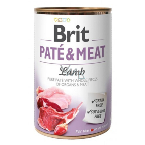 Brit Paté & Meat Jahňa a kurča čisté masové paté kompletné krmivo pre psov 400 g