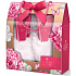 Grace Cole Floral footed umývací gél na chodidlá 150 ml + krém na chodidlá 150 ml + luxusné papuče, kozmetická sada