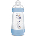 Mam Anti-Colic fľaša na kŕmenie, silikónový mäkký cumlík so stredným prietokom 2+ mesiace Modrá 260 ml