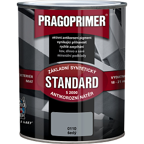 Pragoprimer Standard S2000 základná farba na kov, 0110 šedá, 600 ml
