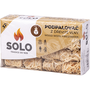 Solo drevitá vlna podpaľovač svitky, 32 podpaľov Solo drevitá vlna podpaľovač svitky, 32 podpaľov