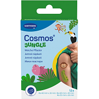 Cosmos detská náplasť Jungle vo forme zvieratiek, 12 ks