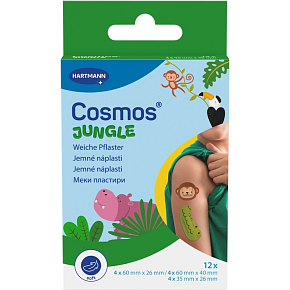 Cosmos detská náplasť Jungle vo forme zvieratiek, 12 ks