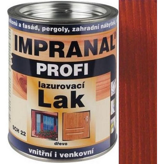 IMPRANAL Profi lazúrovací lak silnovrstvový pre drevené povrchy v exteriéroch, interiéroch SCH 22 Mahagon 0,75 l