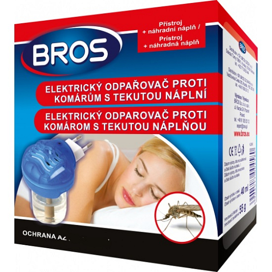 Bros Elektrický odparovač + tekutá náplň proti muchám a komárom 40 ml